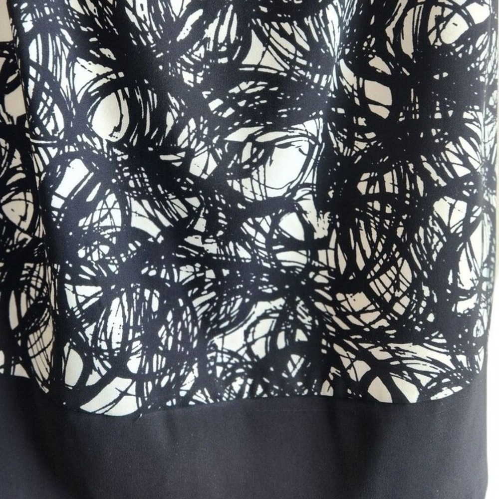 AB Studio Womens 8 Dress Black White Print Whimsy Goth Sleèveless Comfort Casual - Picture 10 of 11